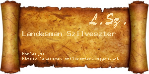 Landesman Szilveszter névjegykártya